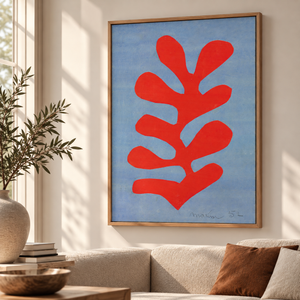 Red Algae on a Sky Blue Background - Henri Matisse | Canvastavla