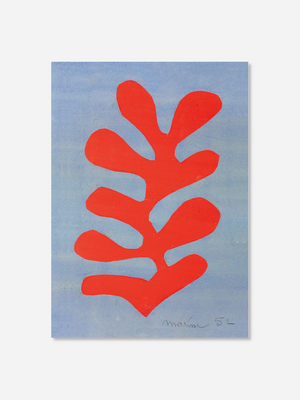 Red Algae on a Sky Blue Background - Henri Matisse | Canvastavla